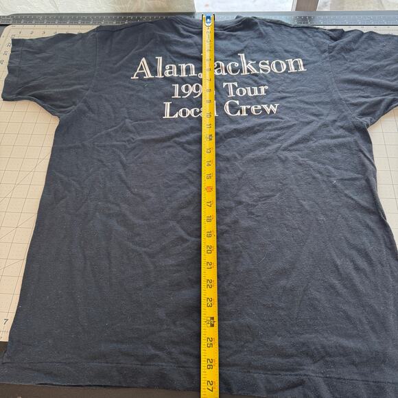 Vintage 1994 Alan Jackson Tour Shirt Local Crew Screen Stars Best Thrashed XL - Picture 3 of 14